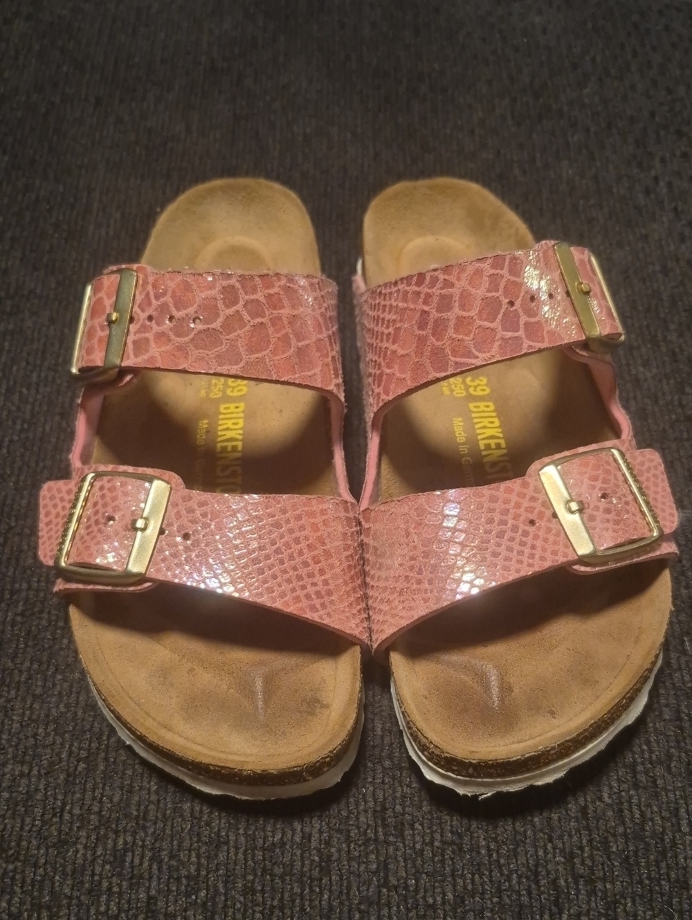 Birkenstock Kids Pink Textured Double Strap Sandals